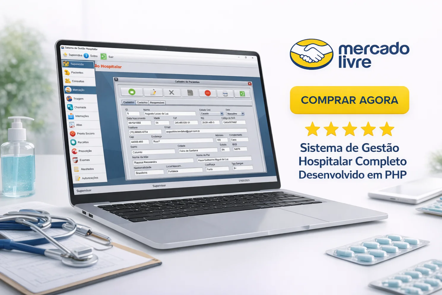 Sistema Gestão Hospitalar SYSMEDIC Java SE